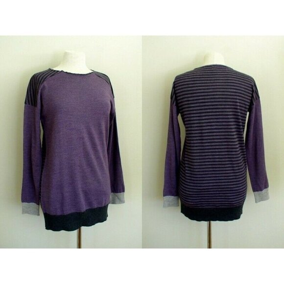 Barbour Womens Tunic Sweater Purple Gray Stripe - Picture 1 of 9